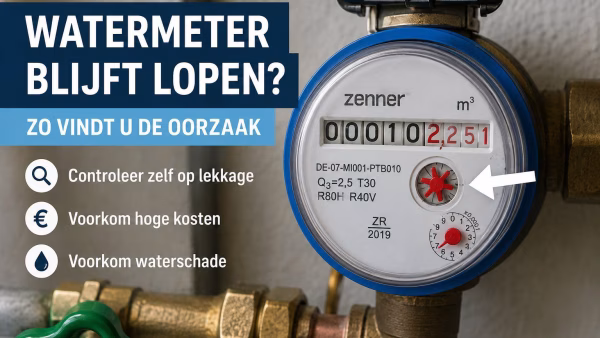 Watermeter blijft lopen terwijl alle kranen dicht zijn? Zo vindt u de oorzaak