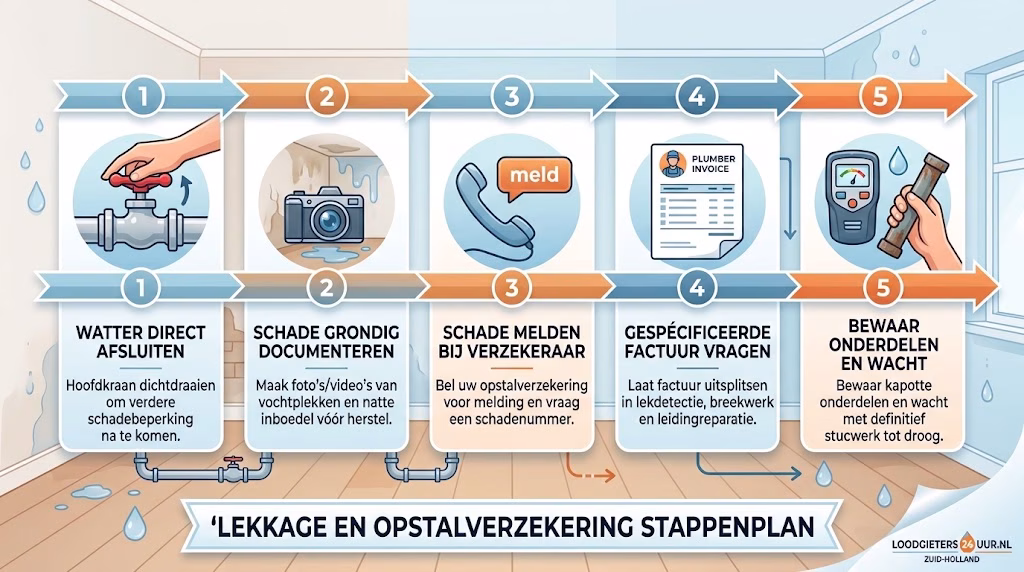 stappenplan lekkage infographic