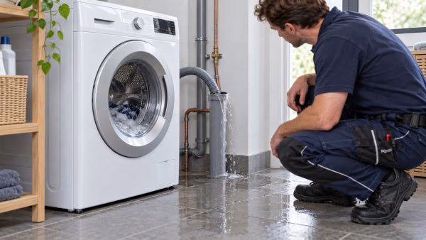 Wasmachine pompt af en water komt omhoog: wat nu?